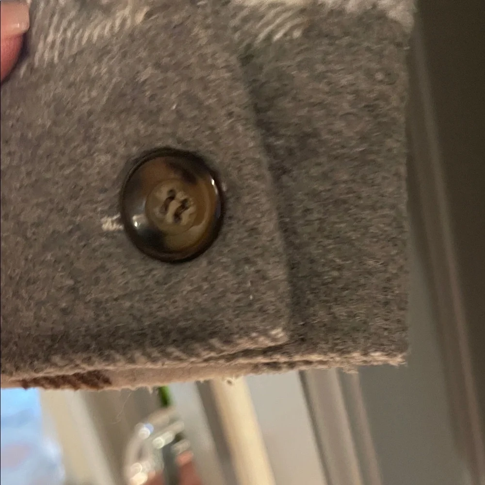 Plaid Button-Up Jacket - Brown and Gray - Picture 5 of 10